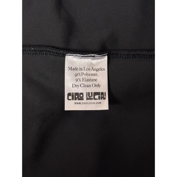 Ciao Lucia Dress XS Womens Black Velvet Long Sleeve Mini - Picture 8 of 8